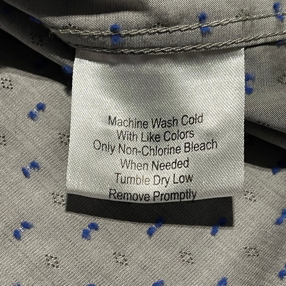 Joseph Abboud Non Iron Classic Fit Men's Grey Micro Dot Button Down Shirt XL EUC - Picture 5 of 7
